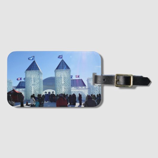 Ice Palace in Carnaval de Quebec, Kanada Gepäckanhänger (Vorderseite (Horizontal))