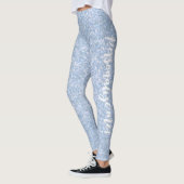 Ice Palace Pale Blue Glitzer CUSTOM TEXT Leggings (Links)