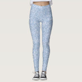 Ice Palace Pale Blue Glitzer CUSTOM TEXT Leggings (Vorderseite)