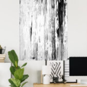 'Ice Pick' Abstrakte Schwarz-Weiß-Kunst Poster (Heimbüro)