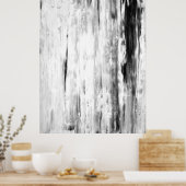 'Ice Pick' Abstrakte Schwarz-Weiß-Kunst Poster (Küche)
