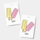 Ice Pop Cartoon Illustration Ausweis (Vorder- & Rückseite)