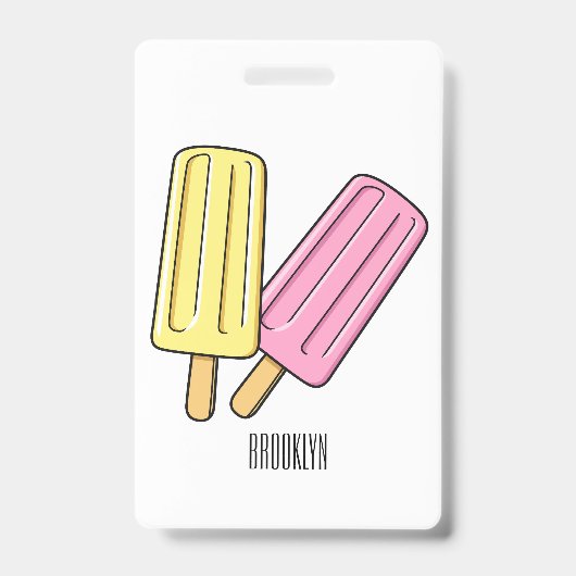 Ice Pop Cartoon Illustration Ausweis (Vorderseite)