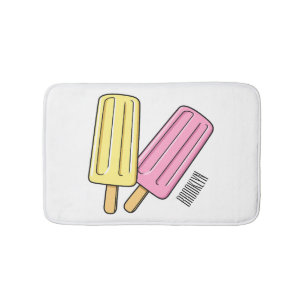 Ice Pop Cartoon Illustration Badematte