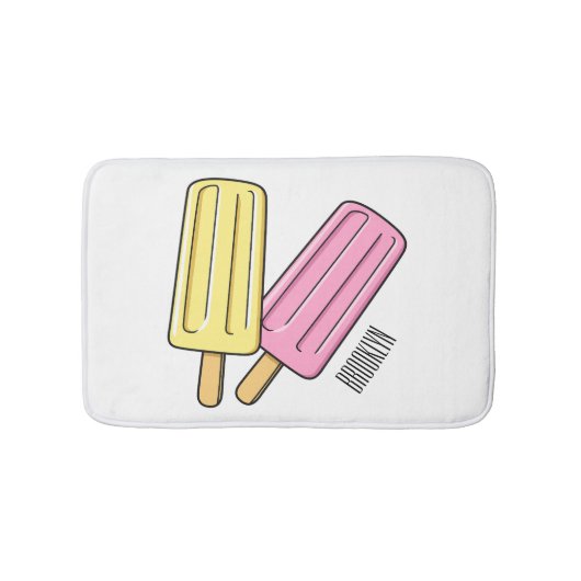 Ice Pop Cartoon Illustration Badematte (Vorderseite)