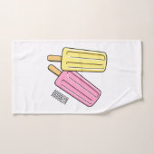 Ice Pop Cartoon Illustration Badhandtuch Set (Handtuch)
