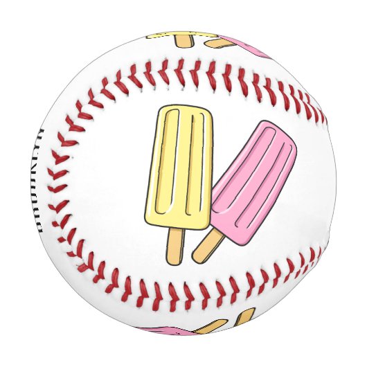 Ice Pop Cartoon Illustration Baseball (Vorderseite Links)