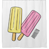 Ice Pop Cartoon Illustration Duschvorhang (Vorderseite)