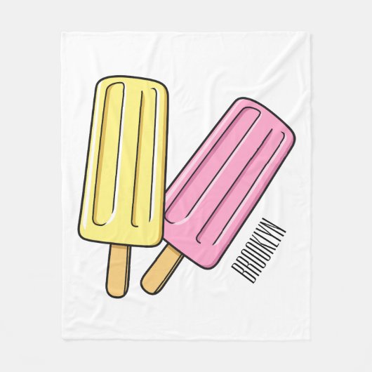 Ice Pop Cartoon Illustration Fleecedecke (Vorderseite)