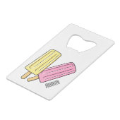 Ice Pop Cartoon Illustration Geldbeutel Flaschenöffner (Vorderseite Schrägansicht)
