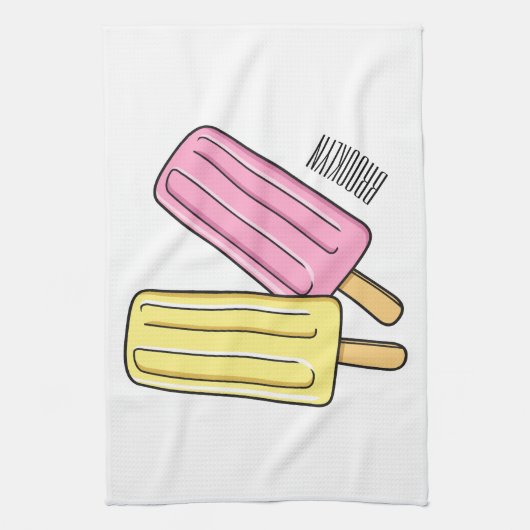 Ice Pop Cartoon Illustration Geschirrtuch (Vertikal)