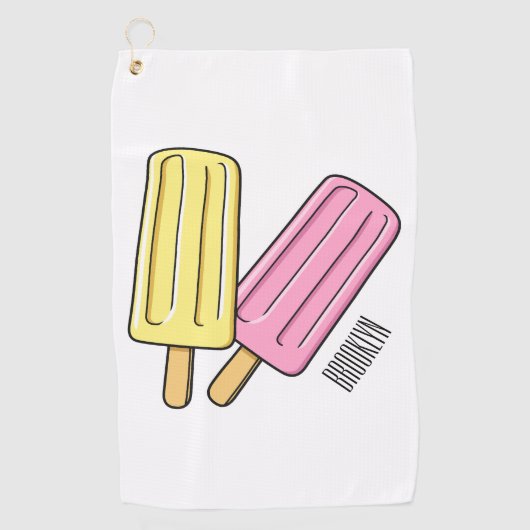 Ice Pop Cartoon Illustration Golfhandtuch (Vorderseite)