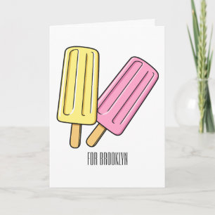 Ice Pop Cartoon Illustration Karte