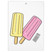 Ice Pop Cartoon Illustration Klemmbrett (Rückseite)