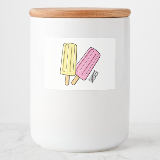 Ice Pop Cartoon Illustration Lebensmitteletikett (Vorderseite)