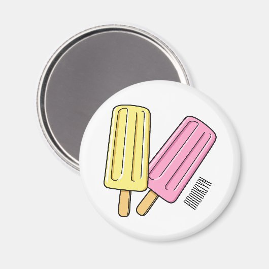 Ice Pop Cartoon Illustration Magnet (Vorderseite/Rückseite)