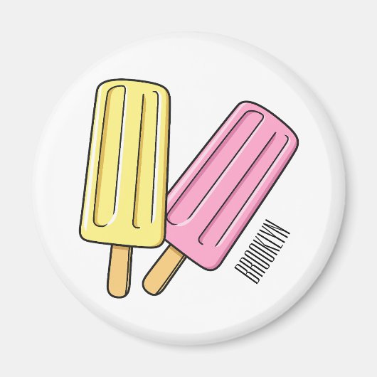 Ice Pop Cartoon Illustration Magnet (Vorne)