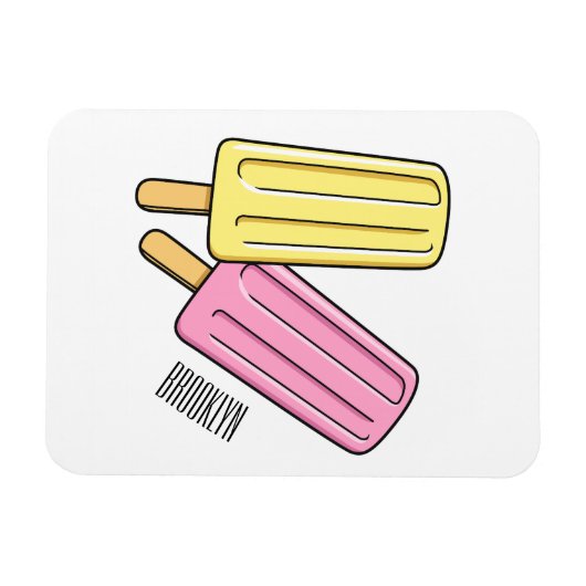 Ice Pop Cartoon Illustration Magnet (Horizontal)