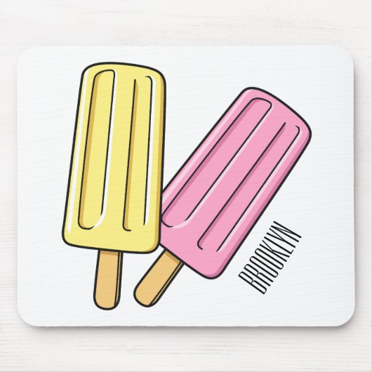 Ice Pop Cartoon Illustration Mousepad (Vorne)