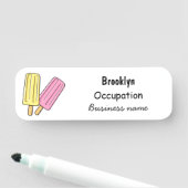 Ice Pop Cartoon Illustration Namensschild (Beispiel)