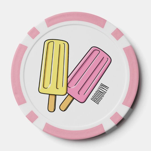 Ice Pop Cartoon Illustration Pokerchips (Rückseite)