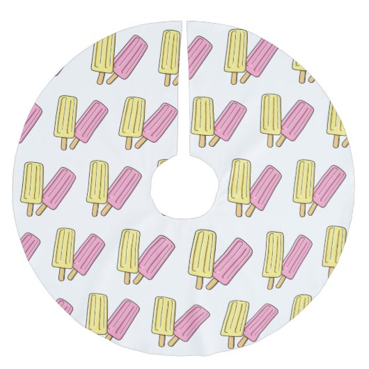 Ice Pop Cartoon Illustration Polyester Weihnachtsbaumdecke (Vorderseite)