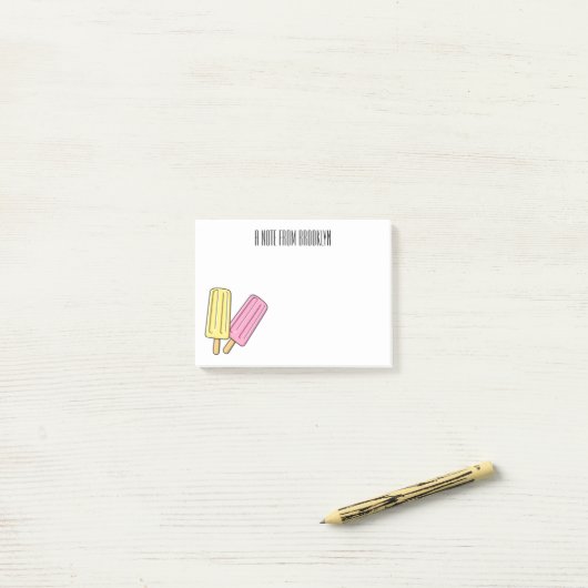 Ice Pop Cartoon Illustration Post-it Klebezettel (Auf Schreibtisch)