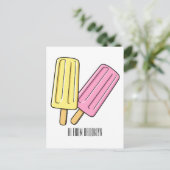 Ice Pop Cartoon Illustration Postkarte (Stehend Vorderseite)