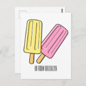 Ice Pop Cartoon Illustration Postkarte (Vorne/Hinten)