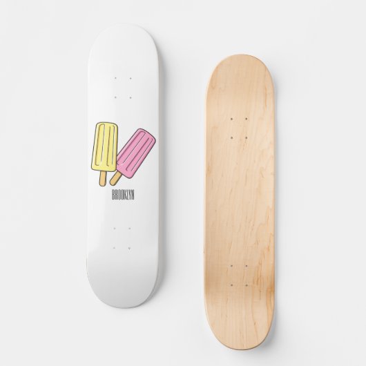 Ice Pop Cartoon Illustration Skateboard (Vorderseite)