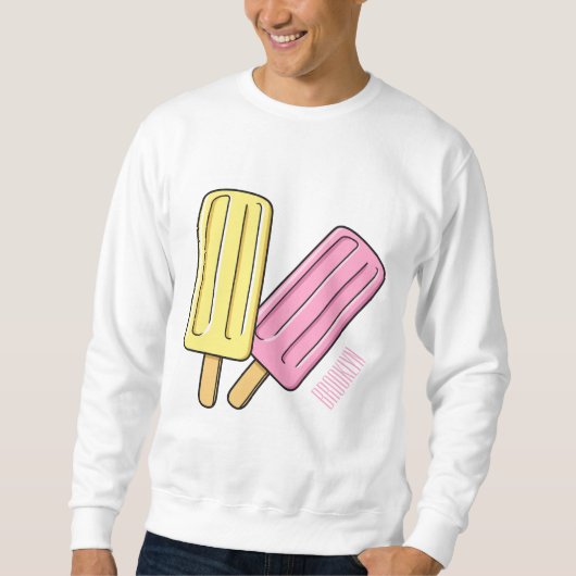 Ice Pop Cartoon Illustration Sweatshirt (Vorderseite)
