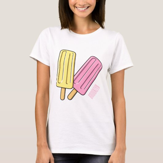 Ice Pop Cartoon Illustration T-Shirt (Vorderseite)