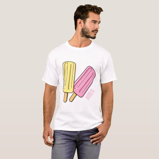 Ice Pop Cartoon Illustration T-Shirt (Vorne ganz)