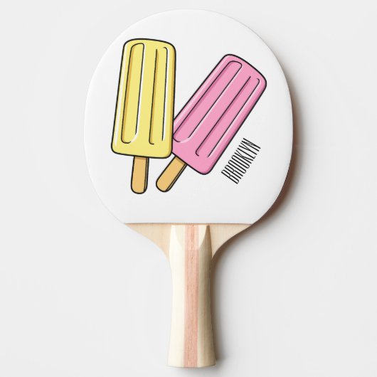 Ice Pop Cartoon Illustration Tischtennis Schläger (Vorderseite)