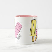 Ice Pop Cartoon Illustration Zweifarbige Tasse (Mittel)