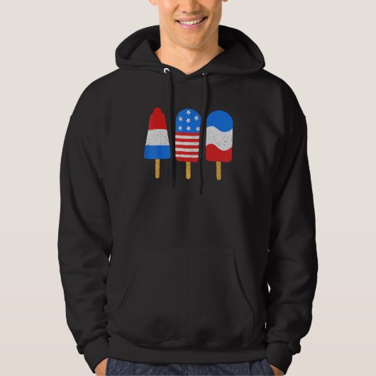 Ice Pops Red White Blue American Flag 4th Of July Hoodie (Vorderseite)