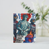 ice protest lady liberty arrested by police  postkarte (Stehend Vorderseite)