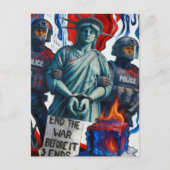 ice protest lady liberty arrested by police  postkarte (Vorderseite)