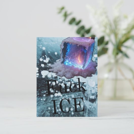 Ice protest typography postkarte (Stehend Vorderseite)