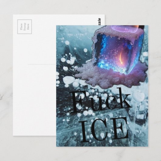 Ice protest typography postkarte (Vorne/Hinten)