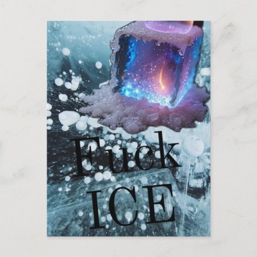 Ice protest typography postkarte (Vorderseite)