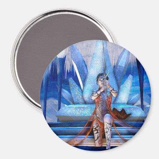 Ice Queen Fantasy Art Magnet (Vorderseite/Rückseite)