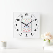 Ice Rink Diagram Hockey Game Decor Quadratische Wanduhr (Zuhause)
