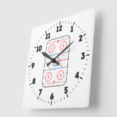 Ice Rink Diagram Hockey Game Decor Quadratische Wanduhr (Winkel)