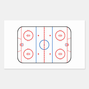 Ice Rink Diagramm Hockey Game Companion Rechteckiger Aufkleber