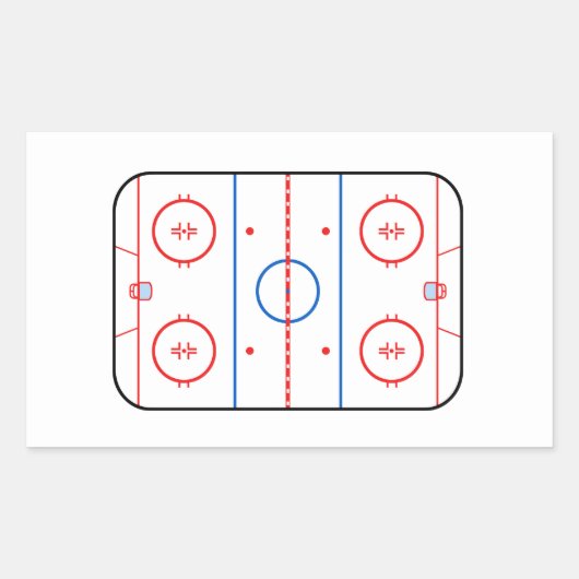 Ice Rink Diagramm Hockey Game Companion Rechteckiger Aufkleber (Vorderseite)