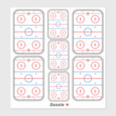Ice Rink Diagramm Hockey Game Graphic Aufkleber (Blatt)