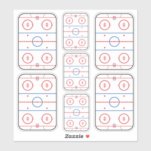 Ice Rink Diagramm Hockey Game Graphic Aufkleber (Blatt)