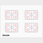 Ice Rink Diagramm Hockey Game Graphic Rechteckiger Aufkleber (Blatt)