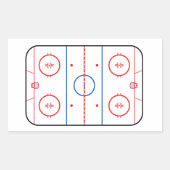Ice Rink Diagramm Hockey Game Graphic Rechteckiger Aufkleber (Vorderseite)